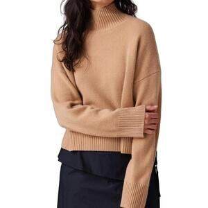 NEW COLORUSH chunky carmen funnel neck sweater in camel